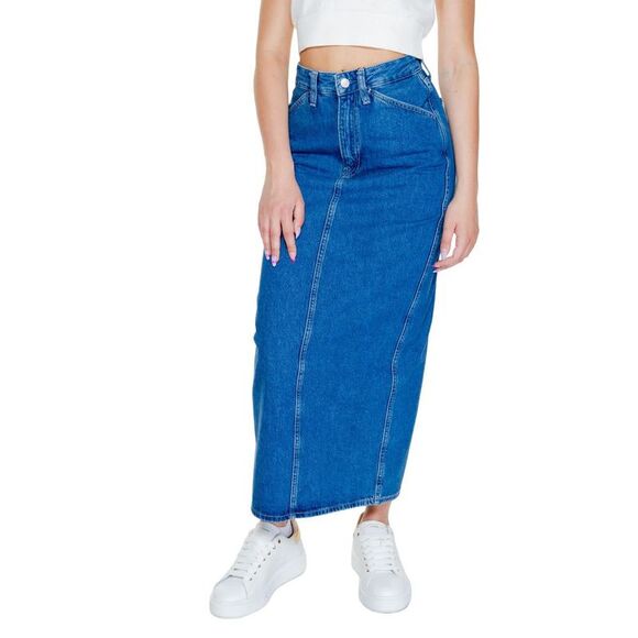 Calvin Klein Jeans Blue Cotton Long Women's Skirt